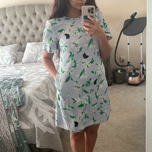 ANN TAYLOR Light Blue Floral Mini Sheath Dress - Size 6